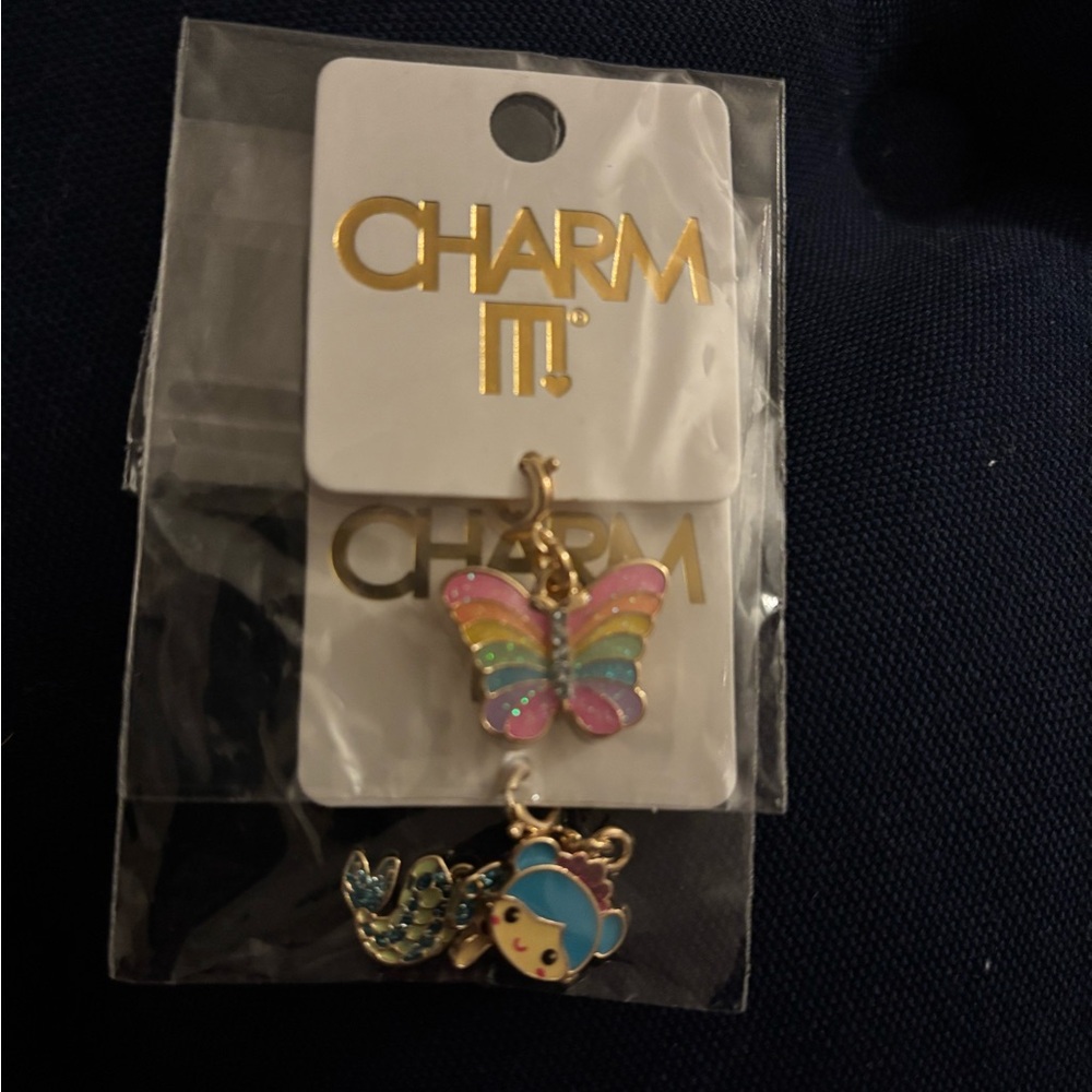 High IntenCITY Brand,, Mermaid Gold Multicolor Butterfly Charms